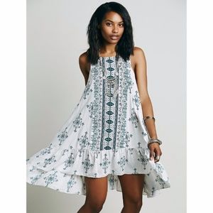 Free People Into You Printed Slip Dress Small